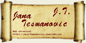 Jana Tešmanović vizit kartica